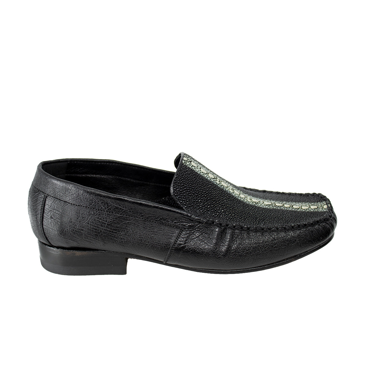 Zapato Caballero Piel Exótica Mocasín Mantarraya Y Avestruz